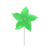 A five-leaf pinwheel in vibrant green, featuring a white stem. It has a simple, playful design.