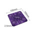 A square, purple diatomaceous coaster featuring a lizard design. It measures 100mm x 100mm and has a logo.