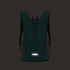 A large packable camping backpack in teal with reflective detailing and adjustable straps. It has a logo on the front.