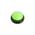 A green voice recording button with a glossy finish, set on a black base. It has a logo on the surface.