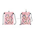 A pink pouch featuring colourful golf tees, designed with a drawstring closure and a clip attachment.