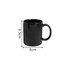A black heat-sensitive mug with a glossy finish, featuring dimensions of 9.5 cm height and 8 cm diameter.