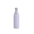 A drink bottle in matte white with a stainless steel lid, featuring a slim design and double wall insulation.