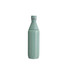 A drink bottle in a slim design with a mint green finish and a silver accent, featuring a logo.