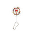 A mini PVC hand fan with a cute character design and floral wreath, attached to a chain keychain.