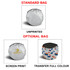 A light-blocking car sun shade in a round shape, featuring a white fabric with optional printed designs and a logo.