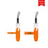 A 23'' colour-changing umbrella in orange and white, featuring a logo, with a compact design for easy carrying.