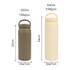 A drink bottle duo featuring a 350ml olive green option and a 500ml beige option, both with handles and a logo.