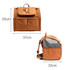 An expandable pet backpack carrier in brown, featuring a removable top flap and mesh side panels.