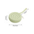A round, light green silicone pouch with holes, featuring a zipper and a loop for easy carrying.