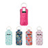 A collection of five Neoprene Lipstick Bags in various colours and floral patterns, with a keyring attachment on each.