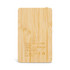 A bamboo-textured power bank with a logo, featuring a slim rectangular design in natural colour.