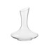A classic glass wine decanter with a curved body and an elongated neck, featuring a clear, elegant design.