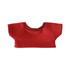 A red basic t-shirt designed for plush dolls, featuring a round neck and short sleeves.