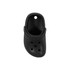 A black clog shoe-shaped charm featuring ventilation holes and a circular hole for attachment.