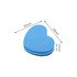 A pack of heart-shaped nail files in blue, featuring a white stripe, measuring 35mm by 39mm, stacked together.