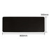 A rubber desk mat in black, measuring 800mm by 300mm, featuring a logo on its surface.