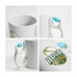 A white ceramic mug featuring a rugby-themed design and a blue custom spinner toy attached to the handle.