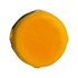 A bright yellow hamburger-shaped stress reliever with a smooth surface, featuring a round top.