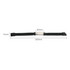 A double-row braided leather bracelet in black with a silver-coloured clasp, featuring a sleek design.