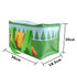 A green cooler bag with a fun camping design and green handles, featuring a zip closure and measuring 36cm x 18.5cm x 20cm.