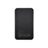 A black solid state power bank with a logo and specifications detailed on the back.