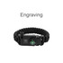 A black paracord survival bracelet featuring a compass and a buckle with an engraving option.