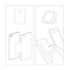A rectangular magnet designed for phone holders, featuring a simple design with an illustration of phone attachment.