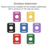 A collection of shoelace attachments in various colours: pink, purple, yellow, blue, green, black, and red.