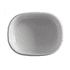 A white lunch box with a smooth interior and rounded edges. It has a logo on the side.