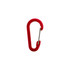 A red D-type aluminium alloy carabiner hook with a metal clasp. The hook has a smooth finish and a shiny appearance.