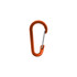 An orange D Type aluminium alloy carabiner hook with a metal spring. It features a simple, curved design.