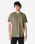 A plain olive green adult T-shirt made from Ultra Cotton material, featuring a simple design and a logo.