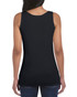 A black ladies' tank top with a fitted design, featuring a back view and no visible logos.