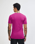 A unisex fine jersey short sleeve t-shirt in vibrant purple, featuring a logo on the back.