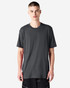 A unisex short sleeve t-shirt in dark grey, featuring a simple design and a logo on the front.