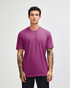 A unisex short sleeve T-shirt in vibrant pink with a simple design and a logo.