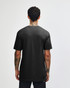 A black unisex CVC short sleeve t-shirt displayed from the back, featuring a simple design and no visible branding.