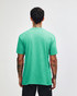 A mint green unisex short sleeve t-shirt with a plain back and a logo on the upper side.