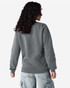 A unisex crewneck sweatshirt in grey, featuring a plain design and a logo on the back.