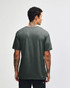 A dark grey unisex V-neck T-shirt featuring a plain back design and short sleeves.
