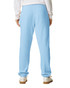 Light blue lightweight sweatpants with elastic waistband and tapered legs, featuring a small logo on the back.