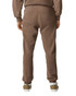 Brown lightweight sweatpants featuring an elastic waistband and tapered legs, displayed from the back view.