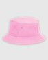 A pink American Apparel Crusher Bucket Hat featuring a round crown and a wide brim. It has two side ventilation holes.