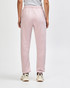 Unisex sweatpants in a soft pink hue, featuring elastic cuffs and a neat fit at the back. Brand logo present.