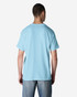 A light blue Gildan cotton t-shirt displayed from the back, featuring a plain design and short sleeves.