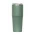A drink bottle with a sleek design, featuring a matte green finish and a transparent lid. It includes a brand logo.
