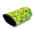 A drink bottle sleeve in vibrant green, featuring a lime pattern, designed for medium-sized drinkware.