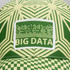 A cap featuring a green and yellow geometric pattern with a patch. The cap has a logo on the front.