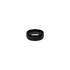 A smooth black ceramic ring with a rounded design and glossy finish. It features a logo on the inside.